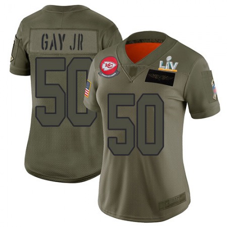 Nike Chiefs #50 Willie Gay Jr. Camo Women's Super Bowl LV Bound Stitched NFL Limited 2019 Salute To Service Jersey