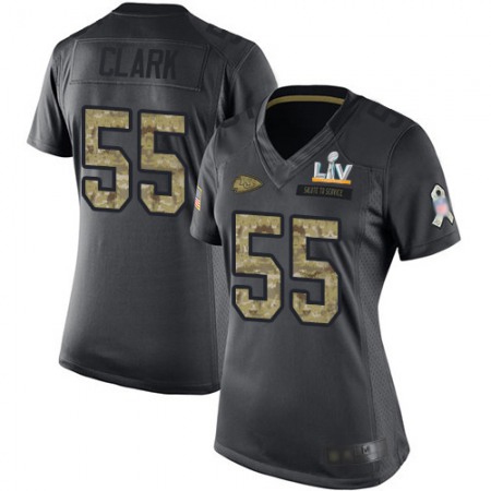 Nike Chiefs #55 Frank Clark Black Women's Super Bowl LV Bound Stitched NFL Limited 2016 Salute to Service Jersey