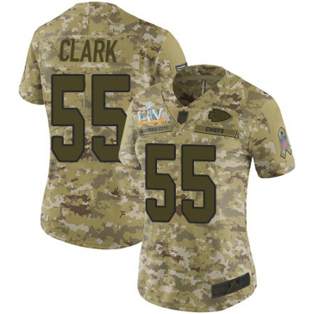 Nike Chiefs #55 Frank Clark Camo Women's Super Bowl LV Bound Stitched NFL Limited 2018 Salute To Service Jersey
