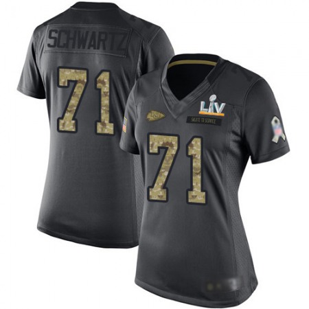 Nike Chiefs #71 Mitchell Schwartz Black Women's Super Bowl LV Bound Stitched NFL Limited 2016 Salute to Service Jersey