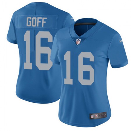 Detroit Lions #16 Jared Goff Blue Throwback Women's Stitched NFL Vapor Untouchable Limited Jersey