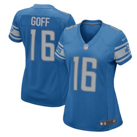 Detroit Lions #16 Jared Goff Light Blue Team Color Women's Stitched NFL Elite Jersey