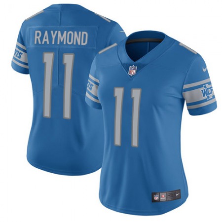 Nike Lions #11 Kalif Raymond Blue Team Color Women's Stitched NFL Vapor Untouchable Limited Jersey