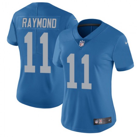 Nike Lions #11 Kalif Raymond Blue Throwback Women's Stitched NFL Vapor Untouchable Limited Jersey
