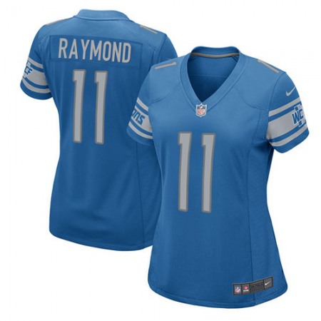 Nike Lions #11 Kalif Raymond Light Blue Team Color Women's Stitched NFL Elite Jersey