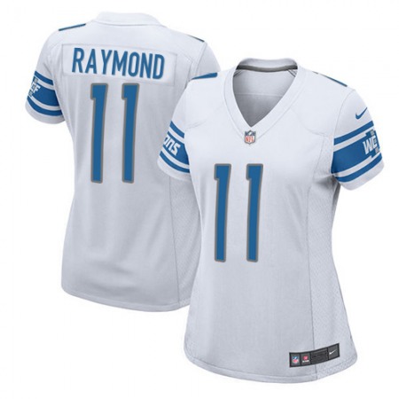 Nike Lions #11 Kalif Raymond White Women's Stitched NFL Elite Jersey