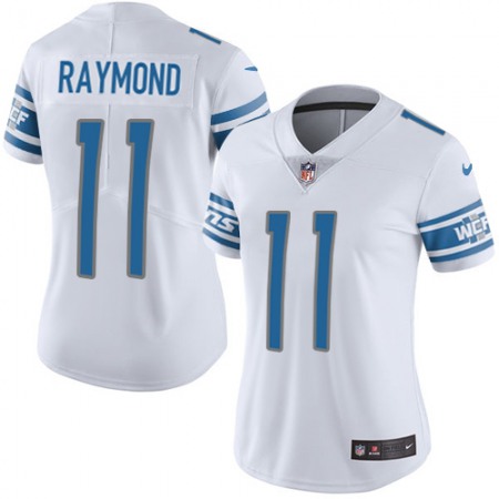 Nike Lions #11 Kalif Raymond White Women's Stitched NFL Vapor Untouchable Limited Jersey