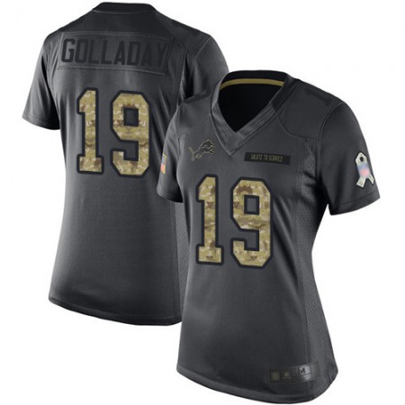 Nike Lions #19 Kenny Golladay Black Women's Stitched NFL Limited 2016 Salute to Service Jersey