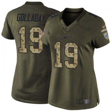 Nike Lions #19 Kenny Golladay Green Women's Stitched NFL Limited 2015 Salute to Service Jersey