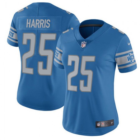 Nike Lions #25 Will Harris Light Blue Team Color Women's Stitched NFL Vapor Untouchable Limited Jersey