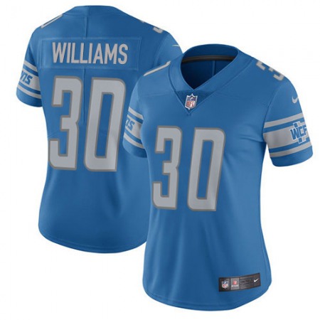 Nike Lions #30 Jamaal Williams Blue Team Color Women's Stitched NFL Vapor Untouchable Limited Jersey