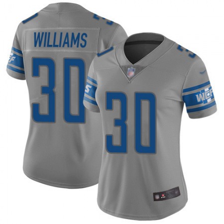 Nike Lions #30 Jamaal Williams Gray Women's Stitched NFL Limited Inverted Legend Jersey