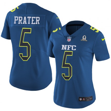 Nike Lions #5 Matt Prater Navy Women's Stitched NFL Limited NFC 2017 Pro Bowl Jersey