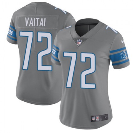 Nike Lions #72 Halapoulivaati Vaitai Gray Women's Stitched NFL Limited Rush Jersey