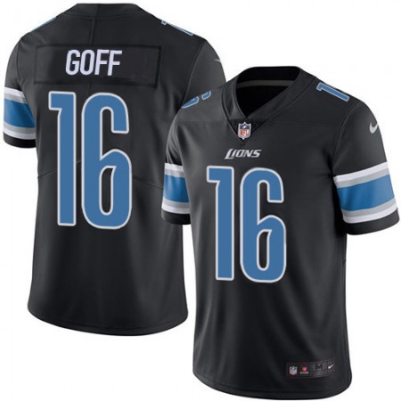 Detroit Lions #16 Jared Goff Black Youth Stitched NFL Limited Rush Jersey