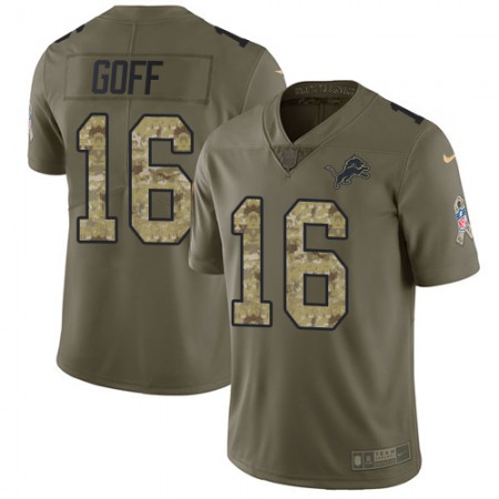 Detroit Lions #16 Jared Goff Olive/Camo Youth Stitched NFL Limited 2017 Salute To Service Jersey