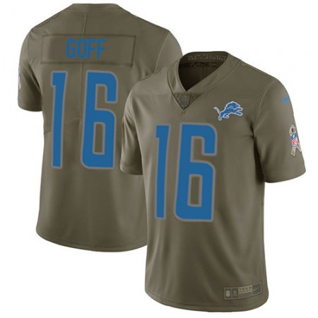 Detroit Lions #16 Jared Goff Olive Youth Stitched NFL Limited 2017 Salute To Service Jersey