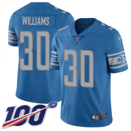 Nike Lions #30 Jamaal Williams Blue Team Color Youth Stitched NFL 100th Season Vapor Untouchable Limited Jersey