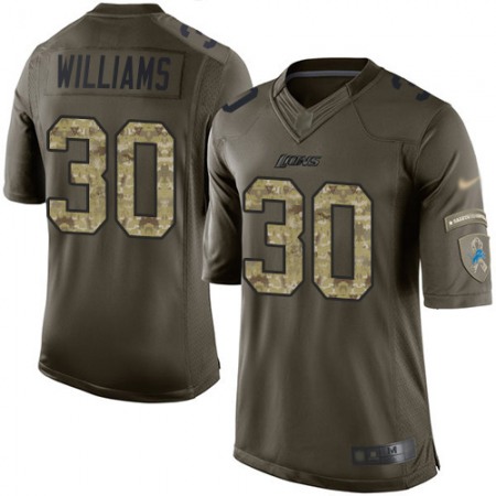 Nike Lions #30 Jamaal Williams Green Youth Stitched NFL Limited 2015 Salute to Service Jersey