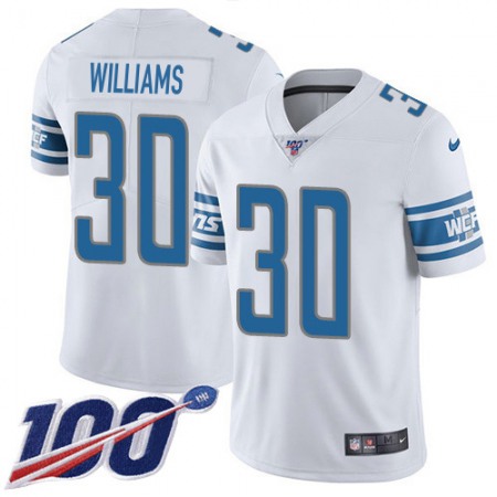 Nike Lions #30 Jamaal Williams White Youth Stitched NFL 100th Season Vapor Untouchable Limited Jersey