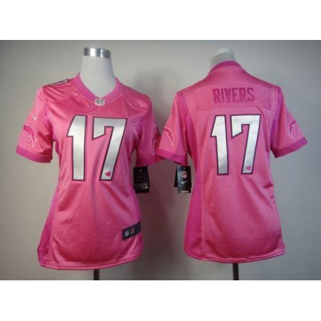 Nike Chargers #17 Philip Rivers Pink Women's Be Luv'd Stitched NFL Elite Jersey