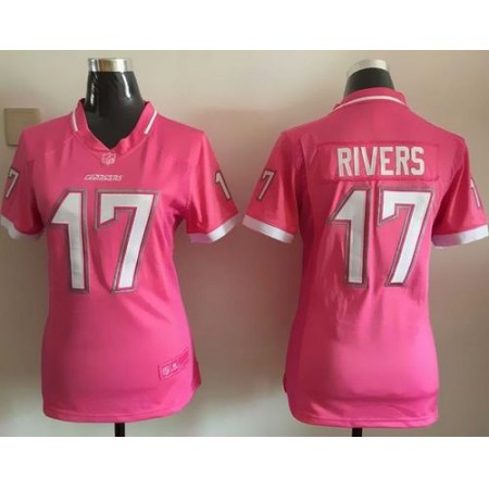 Nike Chargers #17 Philip Rivers Pink Women's Stitched NFL Elite Bubble Gum Jersey