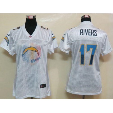 Nike Chargers #17 Philip Rivers White Women's Fem Fan NFL Game Jersey