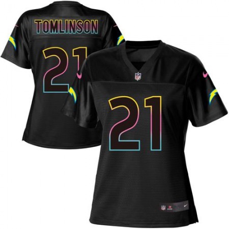 Nike Chargers #21 LaDainian Tomlinson Black Women's NFL Fashion Game Jersey
