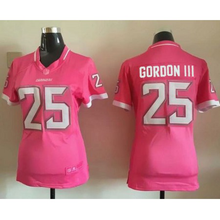 Nike Chargers #25 Melvin Gordon III Pink Women's Stitched NFL Elite Bubble Gum Jersey