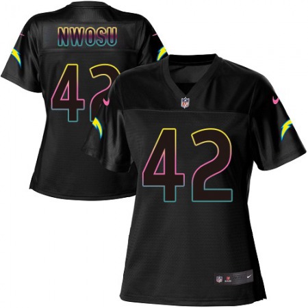 Nike Chargers #42 Uchenna Nwosu Black Women's NFL Fashion Game Jersey