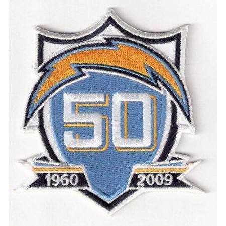 Stitched Los Angeles Chargers 50th Anniversary Jersey Patch