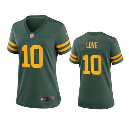 Green Bay Packers #10 Jordan Love Women's Nike Alternate Game Player NFL Jersey - Green