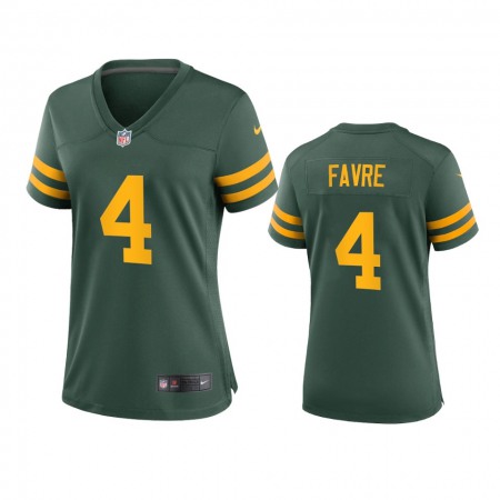 Green Bay Packers #4 Brett Favre Women's Nike Alternate Game Player NFL Jersey - Green