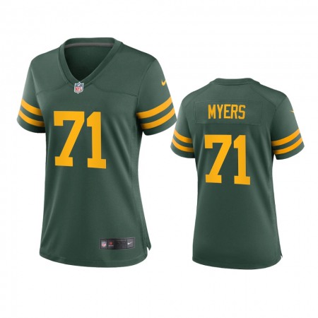 Green Bay Packers #71 Josh Myers Women's Nike Alternate Game Player NFL Jersey - Green