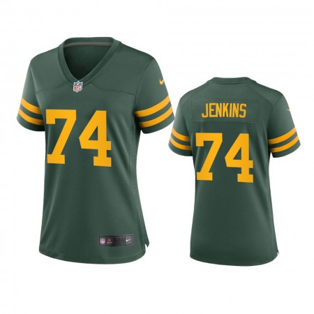 Green Bay Packers #74 Elgton Jenkins Women's Nike Alternate Game Player NFL Jersey - Green