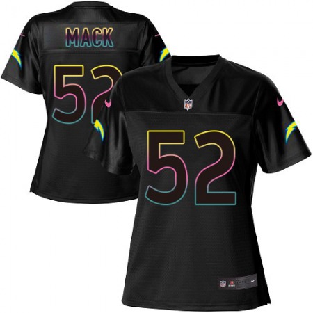 Nike Chargers #52 Khalil Mack Black Women's NFL Fashion Game Jersey