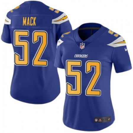 Nike Chargers #52 Khalil Mack Electric Blue Women's Stitched NFL Limited Rush Jersey