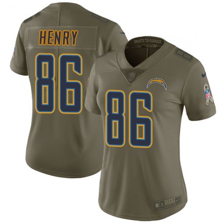 Nike Chargers #86 Hunter Henry Olive Women's Stitched NFL Limited 2017 Salute to Service Jersey