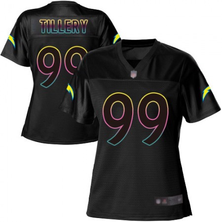 Nike Chargers #99 Jerry Tillery Black Women's NFL Fashion Game Jersey