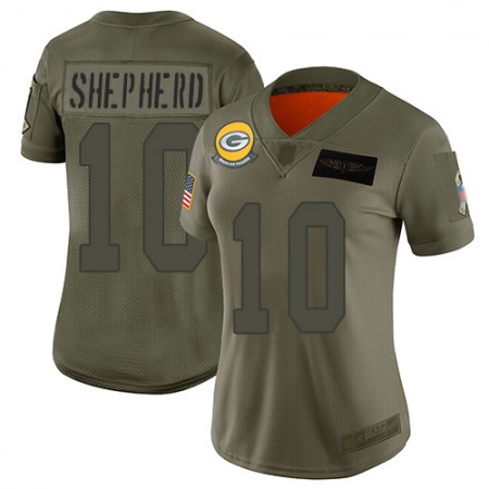 Nike Packers #10 Darrius Shepherd Camo Women's Stitched NFL Limited 2019 Salute To Service Jersey