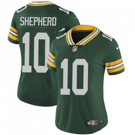 Nike Packers #10 Darrius Shepherd Green Team Color Women's Stitched NFL Vapor Untouchable Limited Jersey