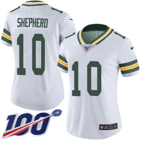 Nike Packers #10 Darrius Shepherd White Women's Stitched NFL 100th Season Vapor Untouchable Limited Jersey