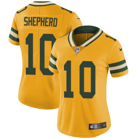 Nike Packers #10 Darrius Shepherd Yellow Women's Stitched NFL Limited Rush Jersey
