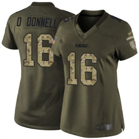Nike Packers #16 Pat O'Donnell Green Women's Stitched NFL Limited 2015 Salute to Service Jersey
