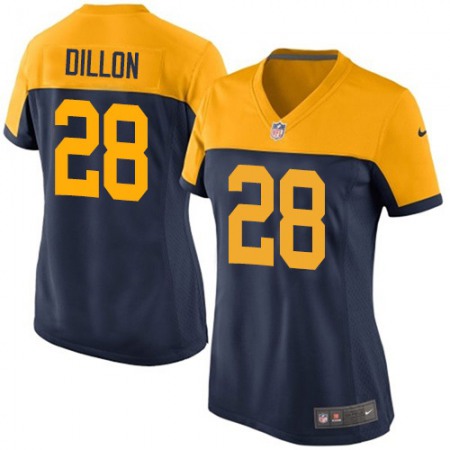 Nike Packers #28 AJ Dillon Navy Blue Alternate Women's Stitched NFL Vapor Untouchable Limited Jersey