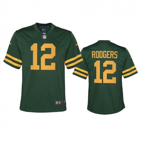 Green Bay Packers #12 Aaron Rodgers Youth Nike Alternate Game Player NFL Jersey - Green