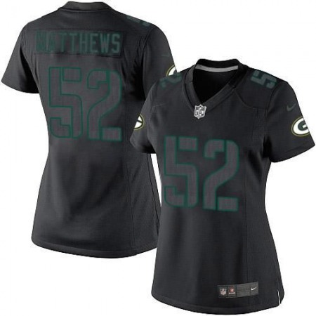 Nike Packers #52 Clay Matthews Black Impact Women's Stitched NFL Limited Jersey