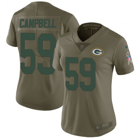 Nike Packers #59 De'Vondre Campbell Olive Women's Stitched NFL Limited 2017 Salute To Service Jersey