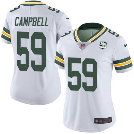 Nike Packers #59 De'Vondre Campbell White Women's 100th Season Stitched NFL Vapor Untouchable Limited Jersey