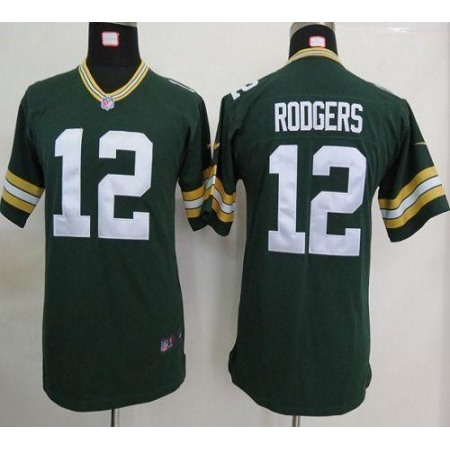Nike Packers #12 Aaron Rodgers Green Team Color Youth Stitched NFL Elite Jersey